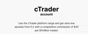 حساب CTrader بروکر اف ایکس پرو
