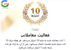 هر لات معامله 10 امتیاز